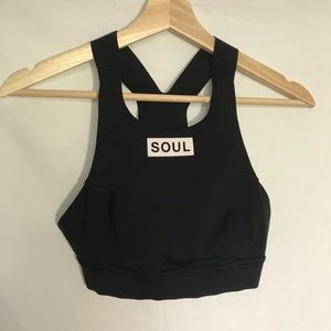 Lululemon soul cycle black skull sports bra